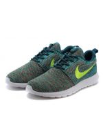 Женские кроссовки Nike Flyknit Roshe Run сине-салатовые
