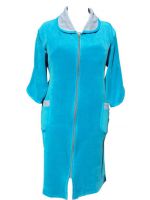 Халат велюровый на молнии, размер 52, расцветка в ассортименте