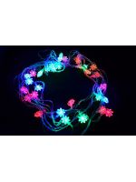 Гирлянда светодиодная Снежинка RGB 28ламп (LED) прозрачный (белый) провод