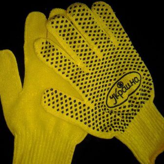 Перчатки желтые Х/б, пара