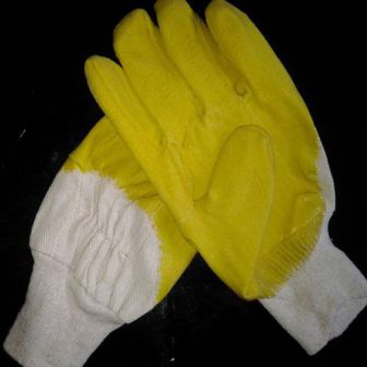 Перчатки желтые стекло, пара