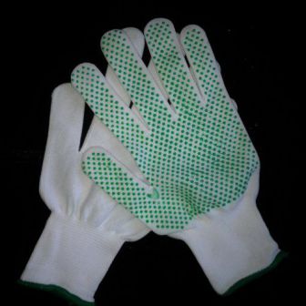 Перчатки стрейч белый с точкой, пара