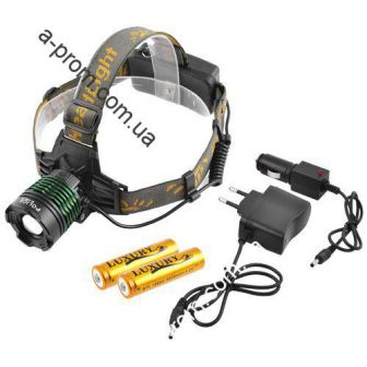 Фонарь налобный Police 12V 2188B-T6, zoom, 2x18650