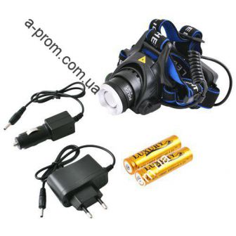 Фонарь налобный 12V Police 204C/2188-T6, zoom, 2x18650