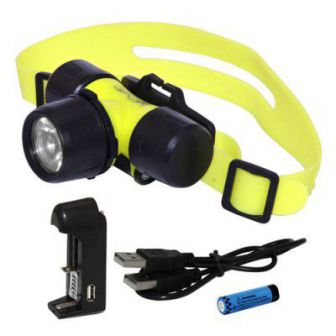 Фонарь подводный 12V 6800 ак. 18650 на лоб