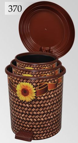 Ведро мусорное педальное с рисунком, №1;2;3 матрёшка, Турция, цвета в ассортименте