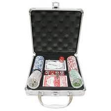 Покерный набор на 100 фишек с номиналом в металлическом кейсе №100N