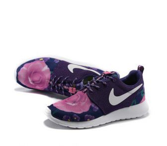 Женские кроссовки Nike Roshe Run Floral (Print фиолетовые)