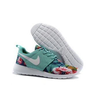 Женские кроссовки Nike Roshe Run Floral (Print салатовые)