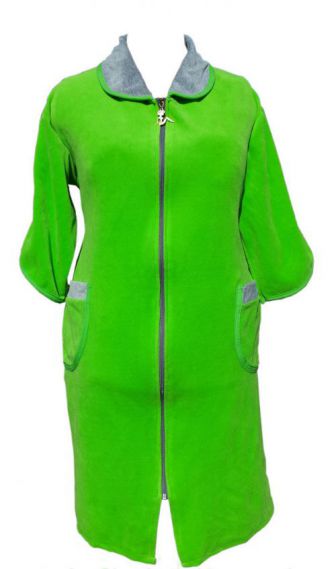 Халат велюровый на молнии, размер 56, расцветка в ассортименте