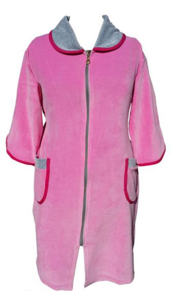 Халат велюровый на молнии, размер 60, расцветка в ассортименте
