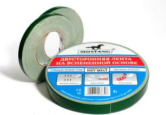 Двухсторонний скотч 110мкм*15мм*10м на вспененной основе