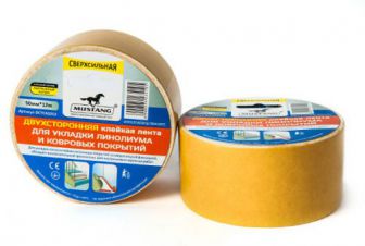 Двухстороння лента для монтажа линолеума и ковровых покрытий 50мм*12м