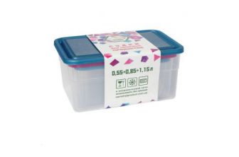 Набор судков для пищевых продуктов 0,55+0,85+1,15л
