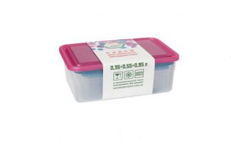 Набор судков для пищевых продуктов 0,35+0,55+0,95л