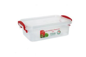 Пластиковый контейнер для продуктов с ручками 1,2л (бокс)