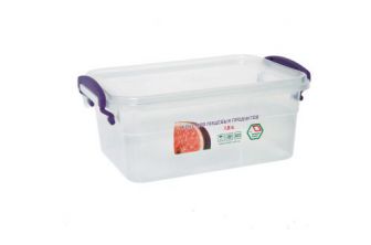 Пластиковый контейнер для продуктов с ручками 1,6л (бокс)