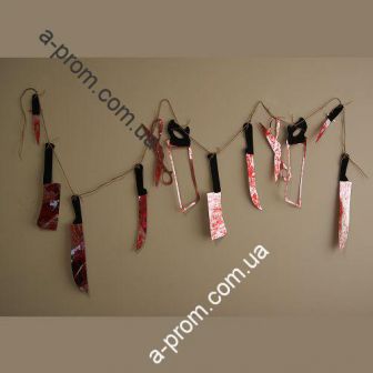 Гирлянда Ужасные ножи с кровью