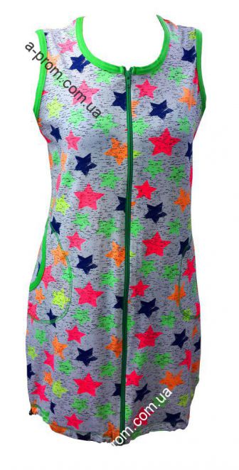 Халат шнурок трикотажный на молнии размер 42-52, расцветка в ассортименте