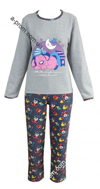 Пижама женская теплая (фуликра) размер 42-54, расцветка в ассортименте