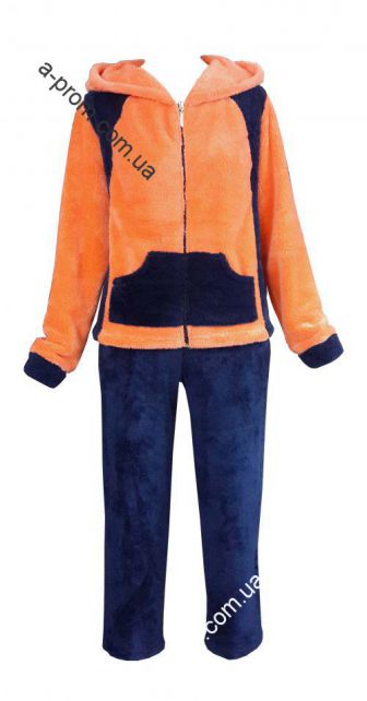 Пижама женская теплая (махровая) размер 44-54, расцветка в ассортименте