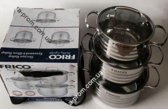 Набор кастрюль из нержавеющей стали (3шт.), арт. FRU-691