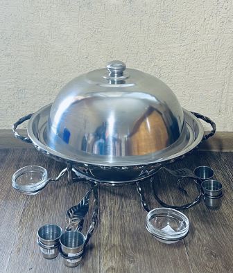 Садж для подачи шашлыка d36 + крышка + соусницы + рюмки