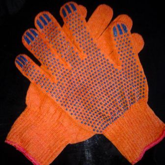 Перчатки оранж. Х/Б 1 сорт, пара