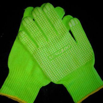 Перчатки зеленые синтетика, пара