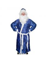Карнавальный костюм Деда Мороза с рисунком синий
