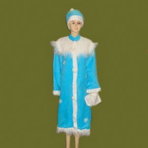 Взрослый карнавальный костюм Снегурочка L-120см