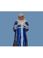 Взрослый карнавальный костюм Снегурочки синий (парча)