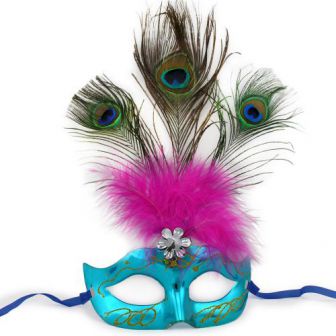  Карнавальная маска Венеция с пером Павлина