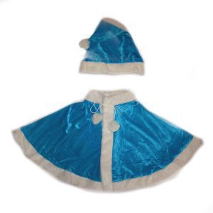  Комплект Снегурочки Синий цвет (Болеро+Шапочка)