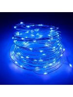 Гирлянда светодиодная нить Роса на батарейках 100ламп (LED) 10 м синяя