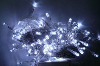 Гирлянда светодиодная 400ламп (LED) прозрачный (белый) провод, цвета в ассортименте
