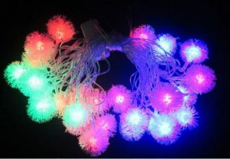 Гирлянда светодиодная Ёжики RGB 28ламп (LED) прозрачный (белый) провод